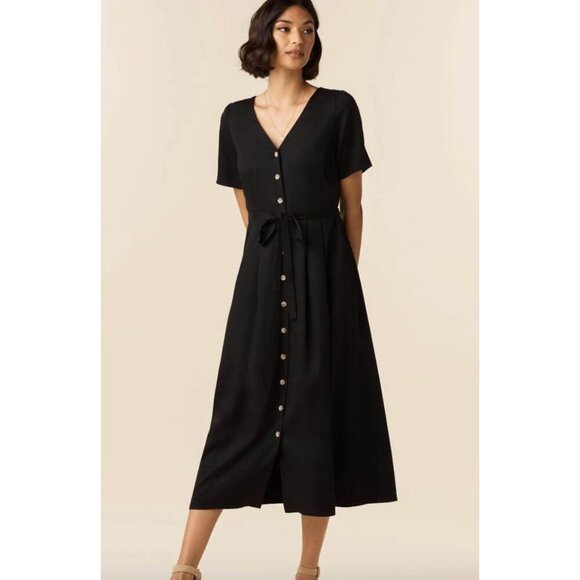 Vetta Dresses & Skirts - VETTA NWT The Button Up Midi Dress in Black Size XS